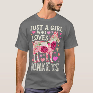 T-shirt Juste une fille qui aime les ânes Drôle âne âne