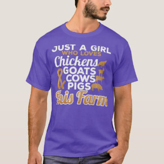 T-shirt Juste Une Fille Qui Aime Les Animaux Agricoles La 