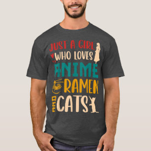 T-shirt Juste une fille qui aime les animes Ramen et les c