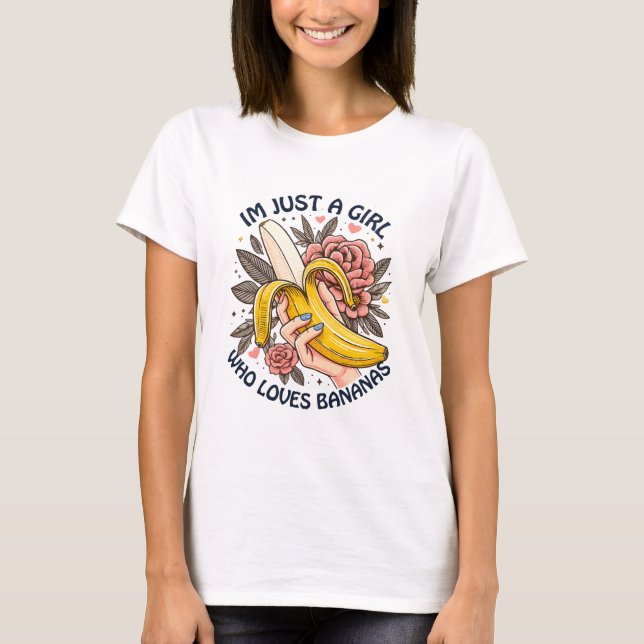 T-shirt Juste Une Fille Qui Aime Les Bananes (Devant)