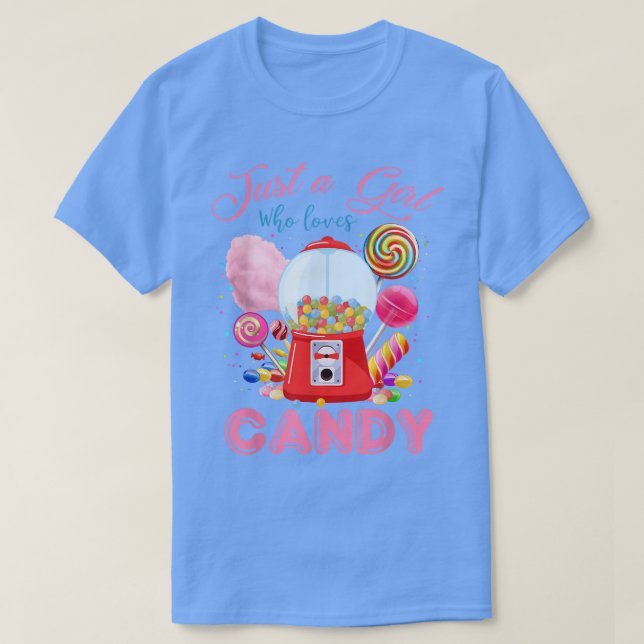 T-shirt Juste une fille qui aime les bonbons, Rainbow Swee (Design devant)