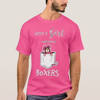 T-shirt Juste Une Fille Qui Aime Les Boxers Dog School Pré