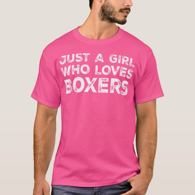 T-shirt Juste Une Fille Qui Aime Les Boxers Les Amateurs D (Devant)