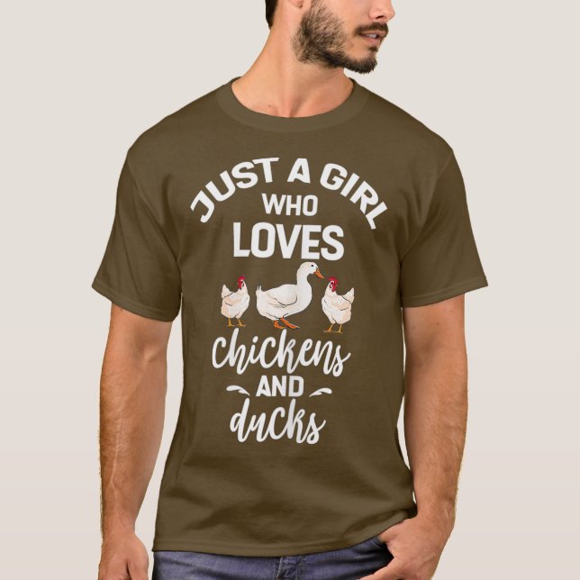 T-shirt Juste Une Fille Qui Aime Les Canards De Poulet Don (Devant)