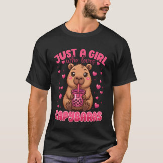 T-shirt Juste une fille qui aime les capybaras boit du thé