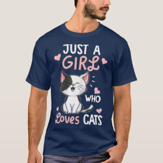 T-shirt Juste une fille qui aime les chats Cadeaux mignons