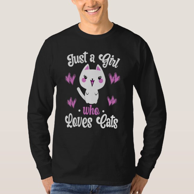 T-shirt Juste une fille qui aime les chats Chat Maman Chat (Devant)