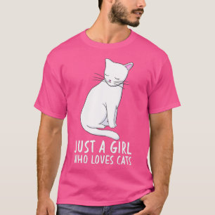 T-shirt Juste une fille qui aime les chats drôle mignon Ki