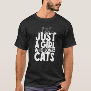 T-shirt Juste une fille qui aime les chats drôle propriéta