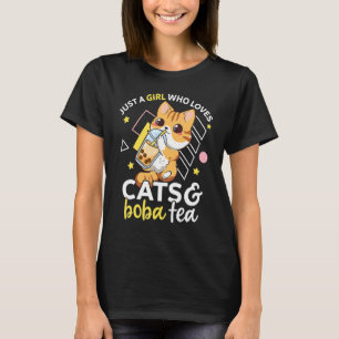T-shirt Juste Une Fille Qui Aime Les Chats Et Le Thé À Bul
