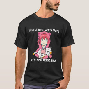 T-shirt Juste Une Fille Qui Aime Les Chats et Le Thé À Bul