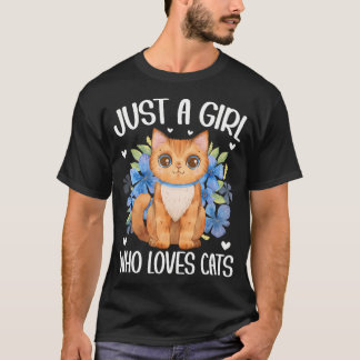 T-shirt Juste Une Fille Qui Aime Les Chats Femmes Amateur