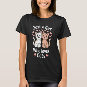 T-shirt Juste une fille qui aime les chats humour pour fem