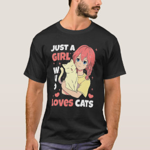T-shirt Juste une fille qui aime les chats mignonne Neko t