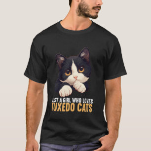 T-shirt Juste une fille qui aime les chats smoking