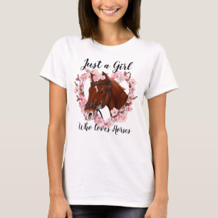 T-shirt Juste une fille qui aime les chevaux