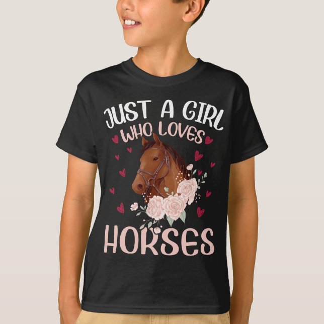 T-shirt Juste Une Fille Qui Aime Les Chevaux (Devant)