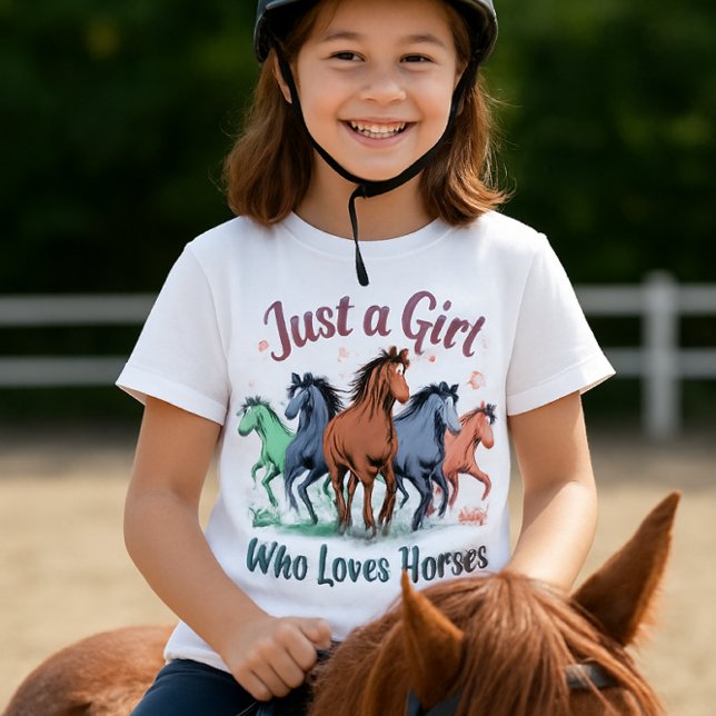T-Shirt Juste une fille qui aime les chevaux (Créateur téléchargé)