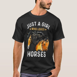 T-shirt Juste Une Fille Qui Aime Les Chevaux Aquarelle Che