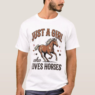 T-shirt Juste Une Fille Qui Aime Les Chevaux Chemise Vinta