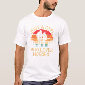 T-shirt Juste Une Fille Qui Aime Les Chevaux Cheval Équita