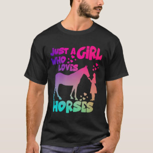 T-shirt Juste Une Fille Qui Aime Les Chevaux Drôle Enfants