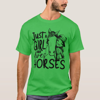 T-shirt Juste Une Fille Qui Aime Les Chevaux Équitation Ch