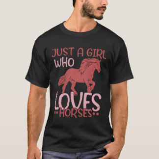 T-shirt Juste Une Fille Qui Aime Les Chevaux Équitation Éq