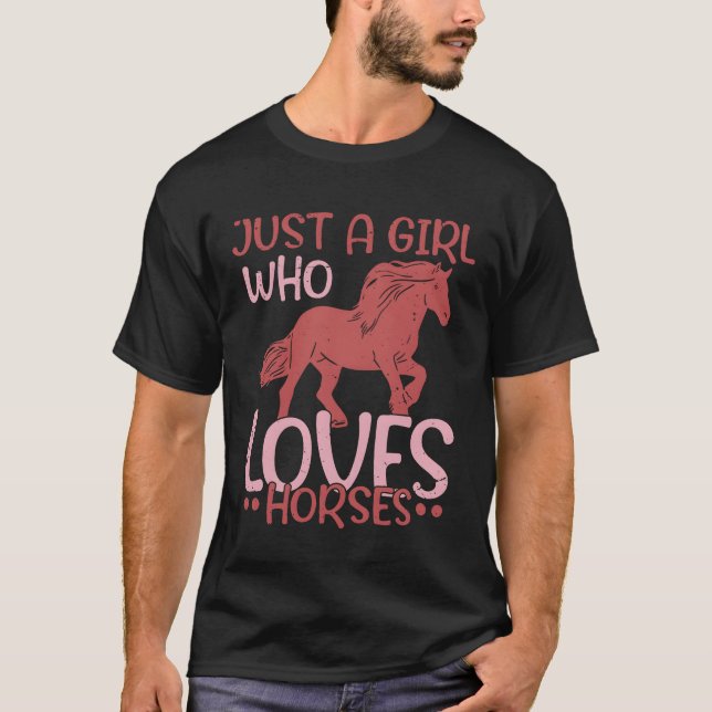 T-shirt Juste Une Fille Qui Aime Les Chevaux Équitation Éq (Devant)