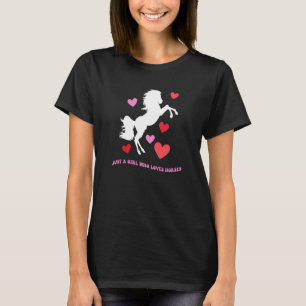 T-shirt Juste une fille qui aime les chevaux Femme Mignon