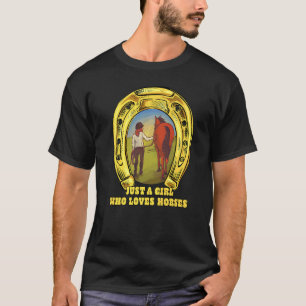 T-shirt Juste Une Fille Qui Aime Les Chevaux Fer à Cheval