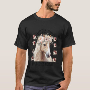 T-shirt Juste une fille qui aime les chevaux floral