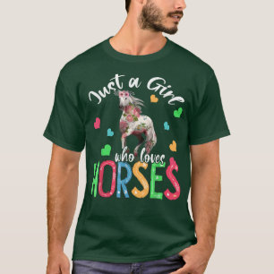T-shirt Juste Une Fille Qui Aime Les Chevaux Floral Flower