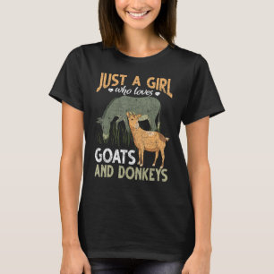 T-shirt Juste Une Fille Qui Aime Les Chèvres Et Les Ânes F