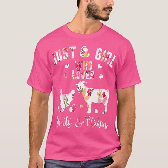T-shirt Juste Une Fille Qui Aime Les Chèvres Poulets (Devant)
