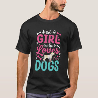 T-shirt Juste une fille qui aime les chiens