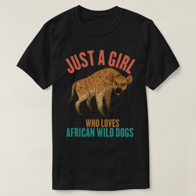 T-shirt Juste une fille qui aime les chiens sauvages afric (Design devant)
