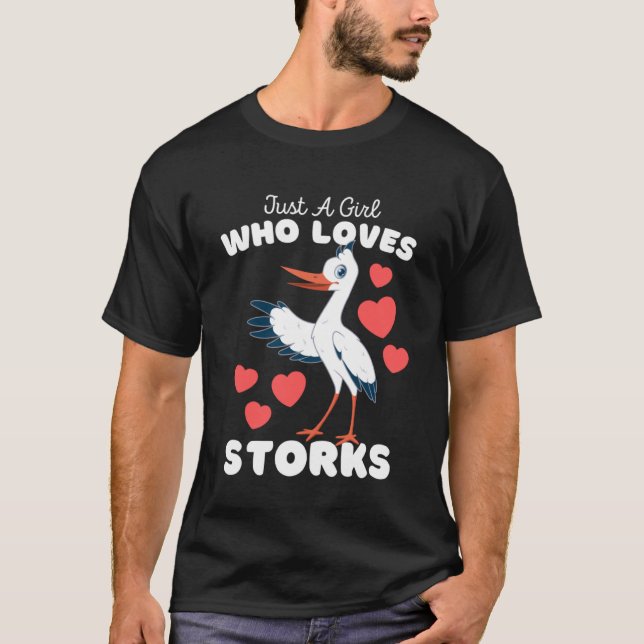 T-shirt Juste une fille qui aime les cigognes mignonnes fi (Devant)
