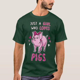 T-shirt Juste Une Fille Qui Aime Les Cochons