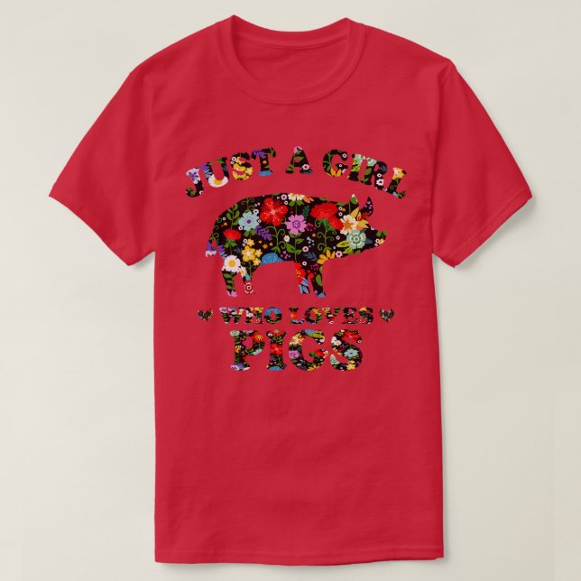 T-shirt Juste une fille qui aime les cochons 2 (Design devant)