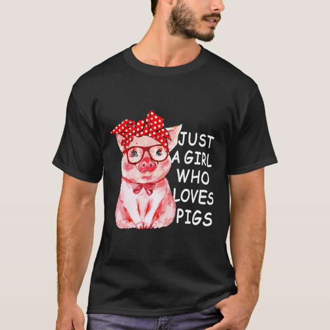 T-shirt Juste Une Fille Qui Aime Les Cochons Chemise Cute  (Devant)