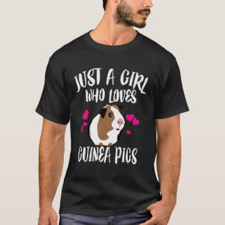T-shirt Juste Une Fille Qui Aime Les Cochons De Guinée Cad