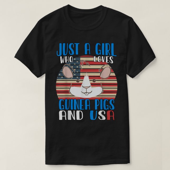 T-shirt Juste Une Fille Qui Aime Les Cochons De Guinée Et  (Design devant)