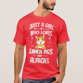 T-shirt Juste Une Fille Qui Aime Les Cochons De Guinée Et