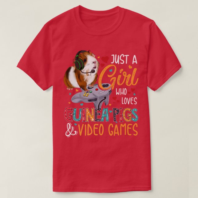 T-shirt Juste Une Fille Qui Aime Les Cochons De Guinée Et  (Design devant)