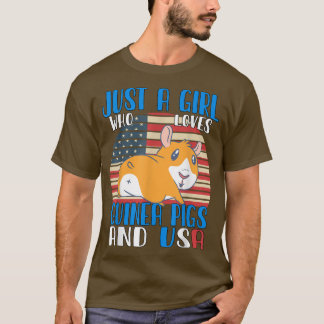 T-shirt Juste Une Fille Qui Aime Les Cochons De Guinée Et 