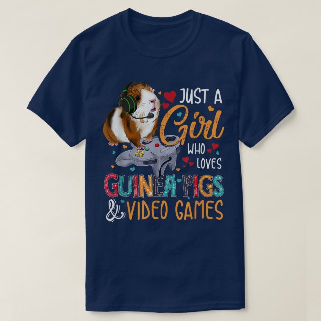 T-shirt Juste Une Fille Qui Aime Les Cochons De Guinée Et  (Design devant)