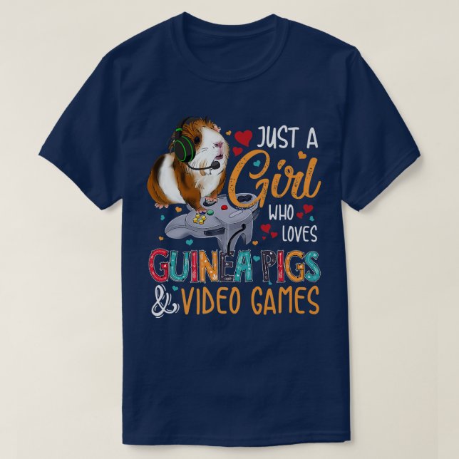 T-shirt Juste Une Fille Qui Aime Les Cochons De Guinée Et  (Design devant)