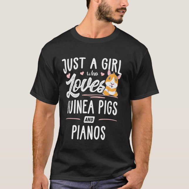 T-shirt Juste Une Fille Qui Aime Les Cochons De Guinée Et  (Devant)