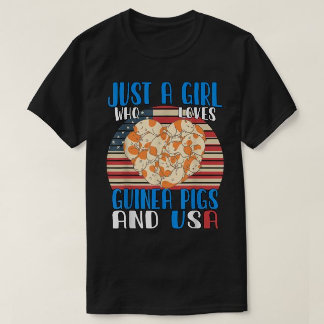 T-shirt Juste Une Fille Qui Aime Les Cochons De Guinée Et  (Design devant)